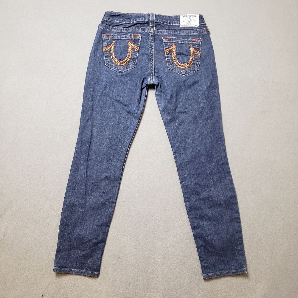 True Religion jeans with thick stitch embroidered pockets skinny size 29